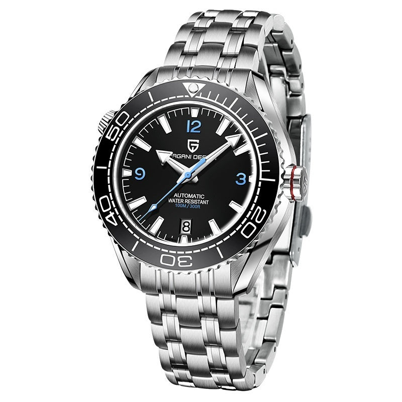 fashion rotatable digital watch bezel luminous men,s mechanical watch