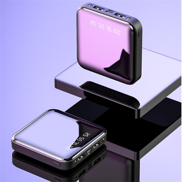 mini power bank 20000 mah portable mirror digital display power bank
