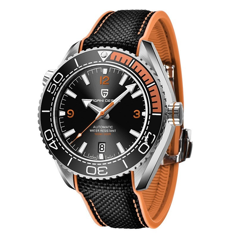 fashion rotatable digital watch bezel luminous men,s mechanical watch