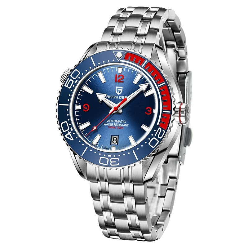 fashion rotatable digital watch bezel luminous men,s mechanical watch