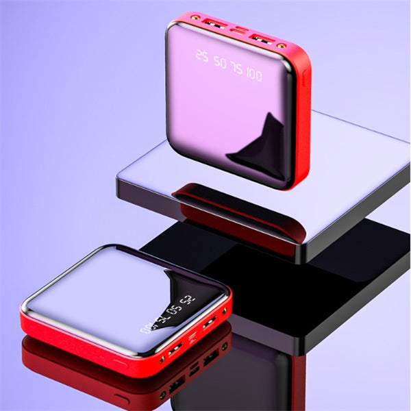 mini power bank 20000 mah portable mirror digital display power bank