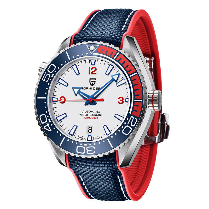 fashion rotatable digital watch bezel luminous men,s mechanical watch