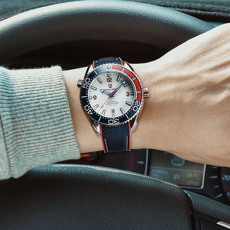 fashion rotatable digital watch bezel luminous men,s mechanical watch