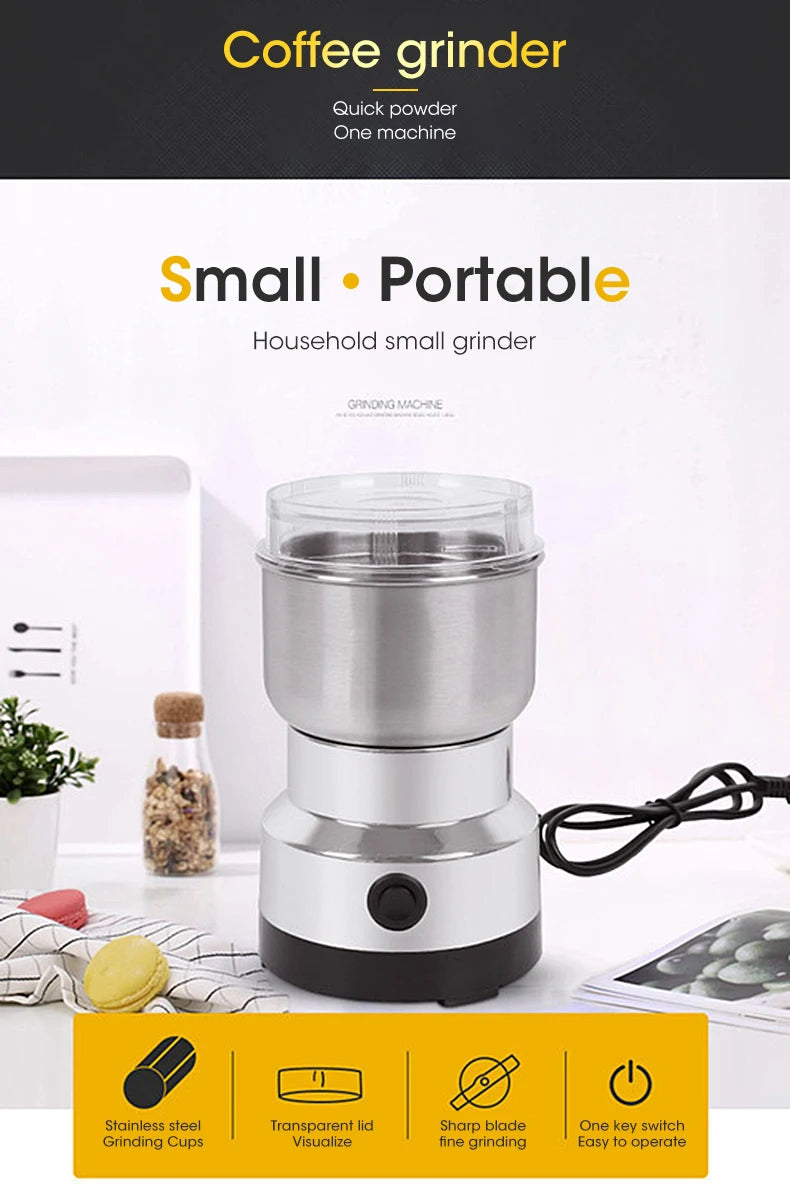 Mini Electric Grinder Household 300ml Ultrafine Baby Food Pulverizerain Mill 2/4 Blades