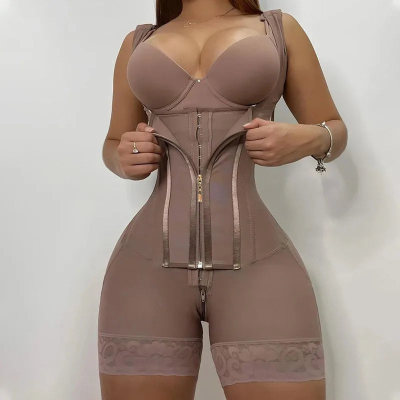 Female Colombian Fajas Straps High Compression Belly Control Whole Body Slimming Shaperwear