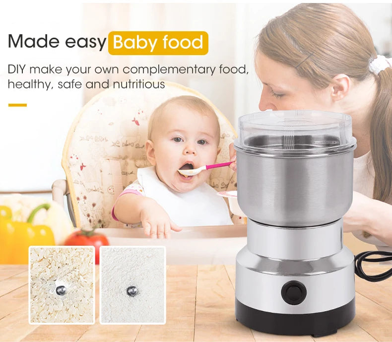 Mini Electric Grinder Household 300ml Ultrafine Baby Food Pulverizerain Mill 2/4 Blades