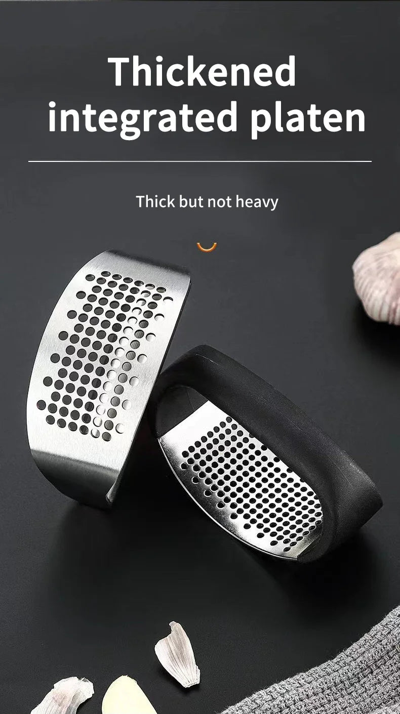Manual Stainless Steel Garlic Mincer, Garlic Crusher PressFood Processor