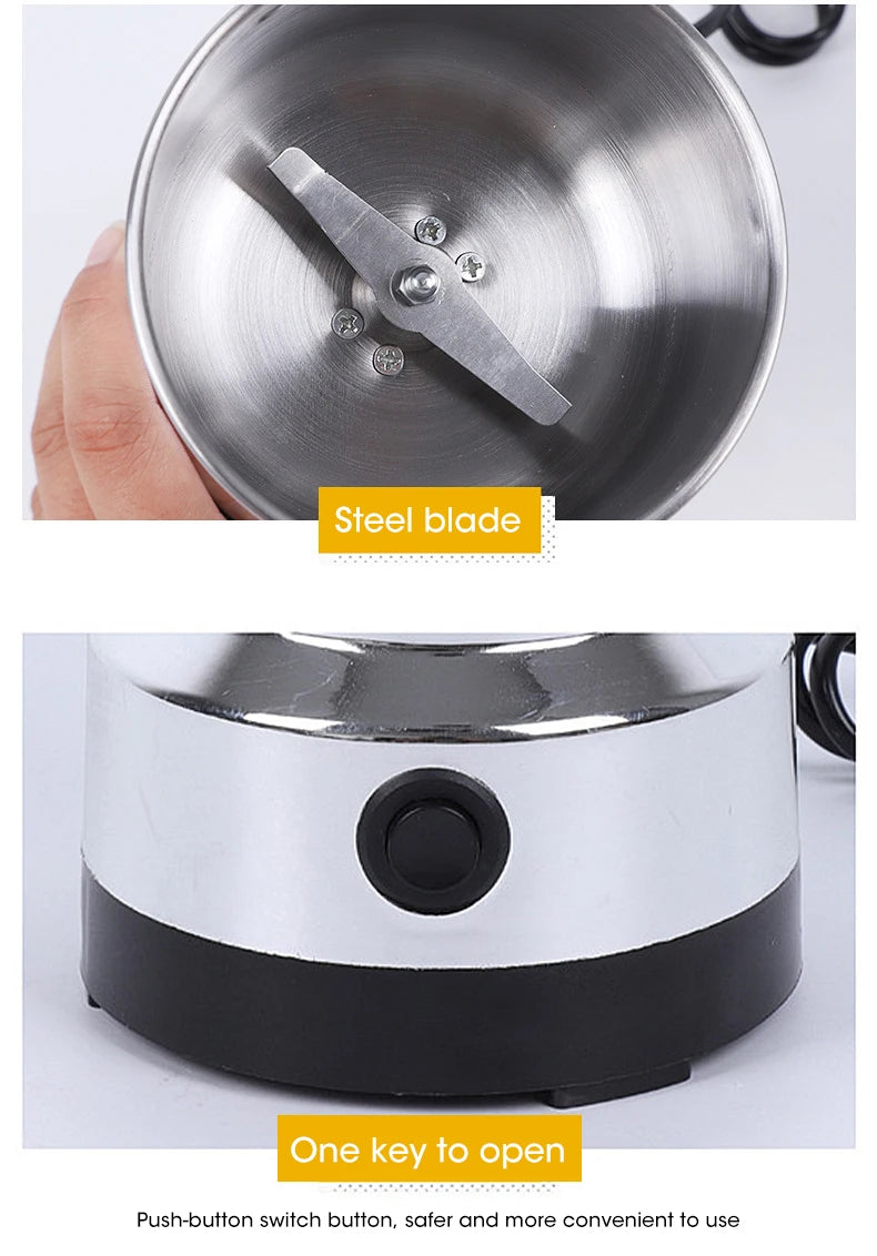 Mini Electric Grinder Household 300ml Ultrafine Baby Food Pulverizerain Mill 2/4 Blades