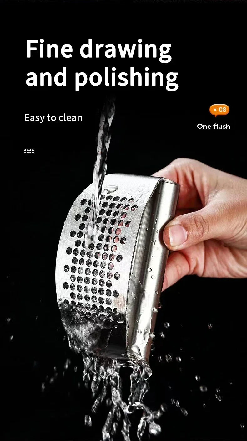 Manual Stainless Steel Garlic Mincer, Garlic Crusher PressFood Processor