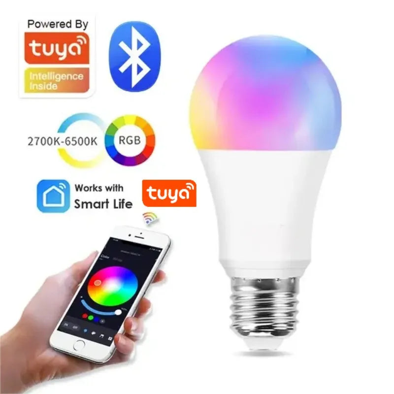 Tuya E27 Smart Light Bulb, 9W 220-240V, RGBW LED Colormart Life APP