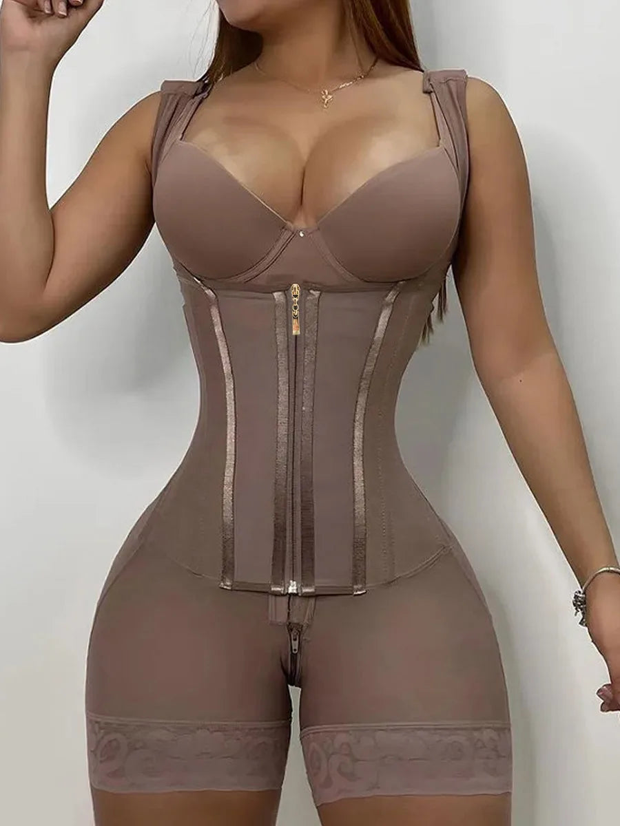 Female Colombian Fajas Straps High Compression Belly Control Whole Body Slimming Shaperwear