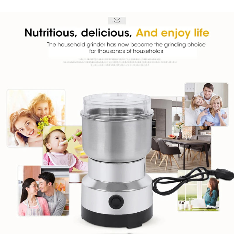Mini Electric Grinder Household 300ml Ultrafine Baby Food Pulverizerain Mill 2/4 Blades