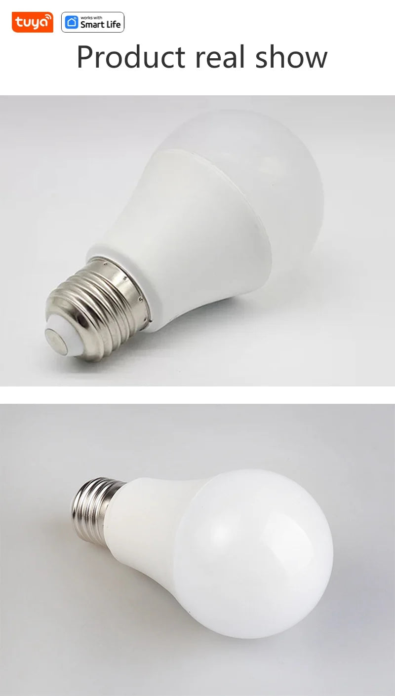 Tuya E27 Smart Light Bulb, 9W 220-240V, RGBW LED Colormart Life APP