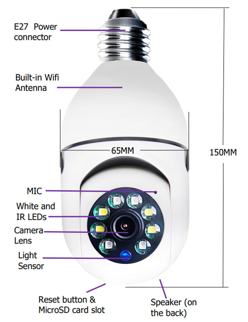 wifi camera 1080p bulb 4x zoom camera e27 home 5gwifi alarm monitor