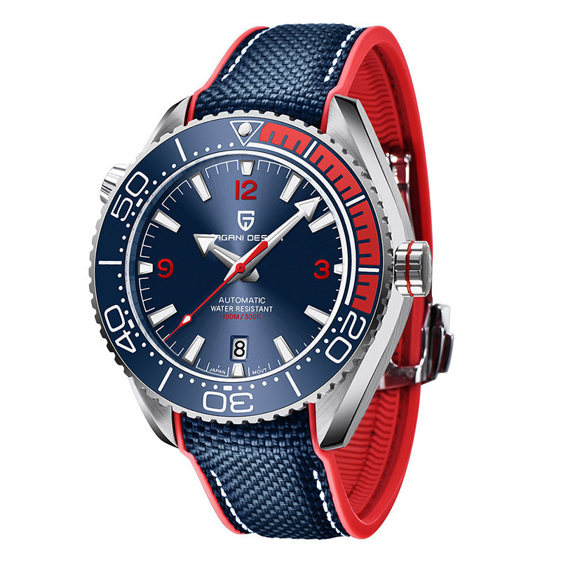 fashion rotatable digital watch bezel luminous men,s mechanical watch