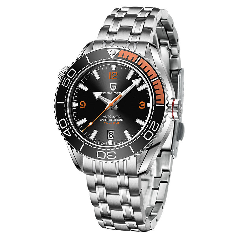 fashion rotatable digital watch bezel luminous men,s mechanical watch