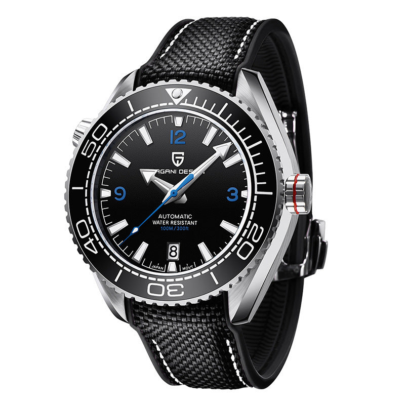 fashion rotatable digital watch bezel luminous men,s mechanical watch
