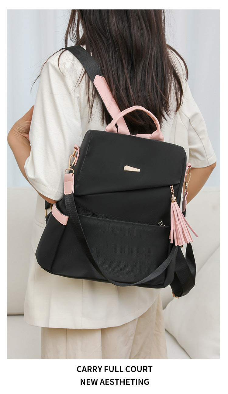 simple solid color back pack women's fashion travel backpack