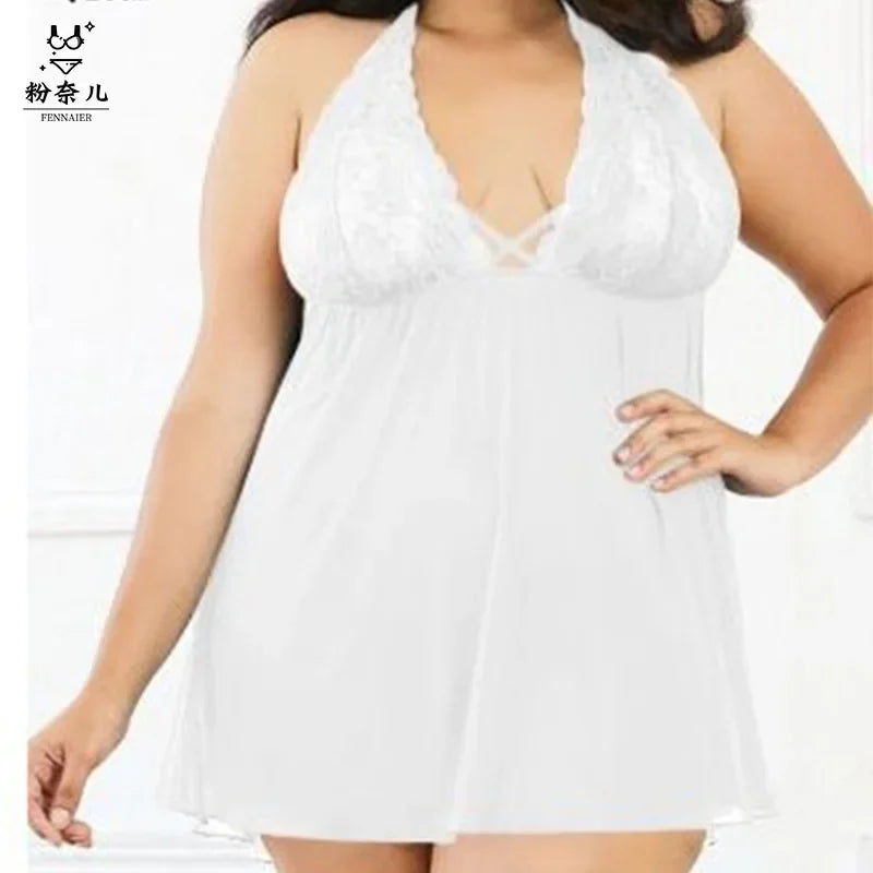 Open Back Sleeping Dress for Women Summer Nightdress Sexy Lin Lacghtwear