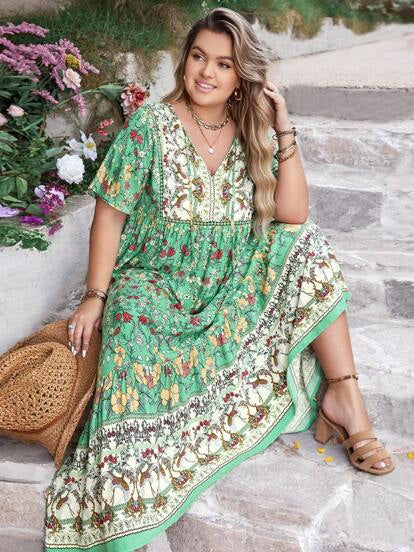 bohemian leisure vacation women,s full-length dress